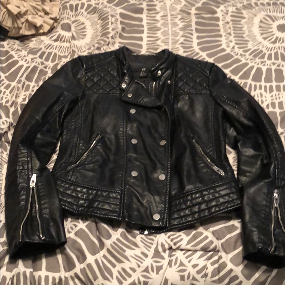 H&M leather moto jacket - Size S